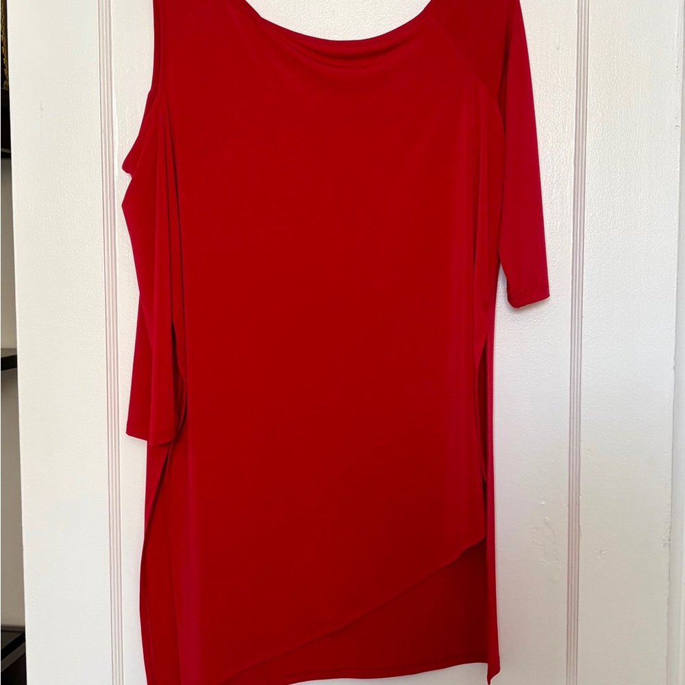 New York & Company Asymmetrical Red Dress